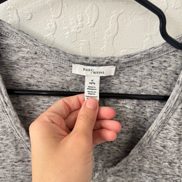 Daily Ritual Supima Cotton Gray Heathered Tank Top XL - Picture 3 of 5